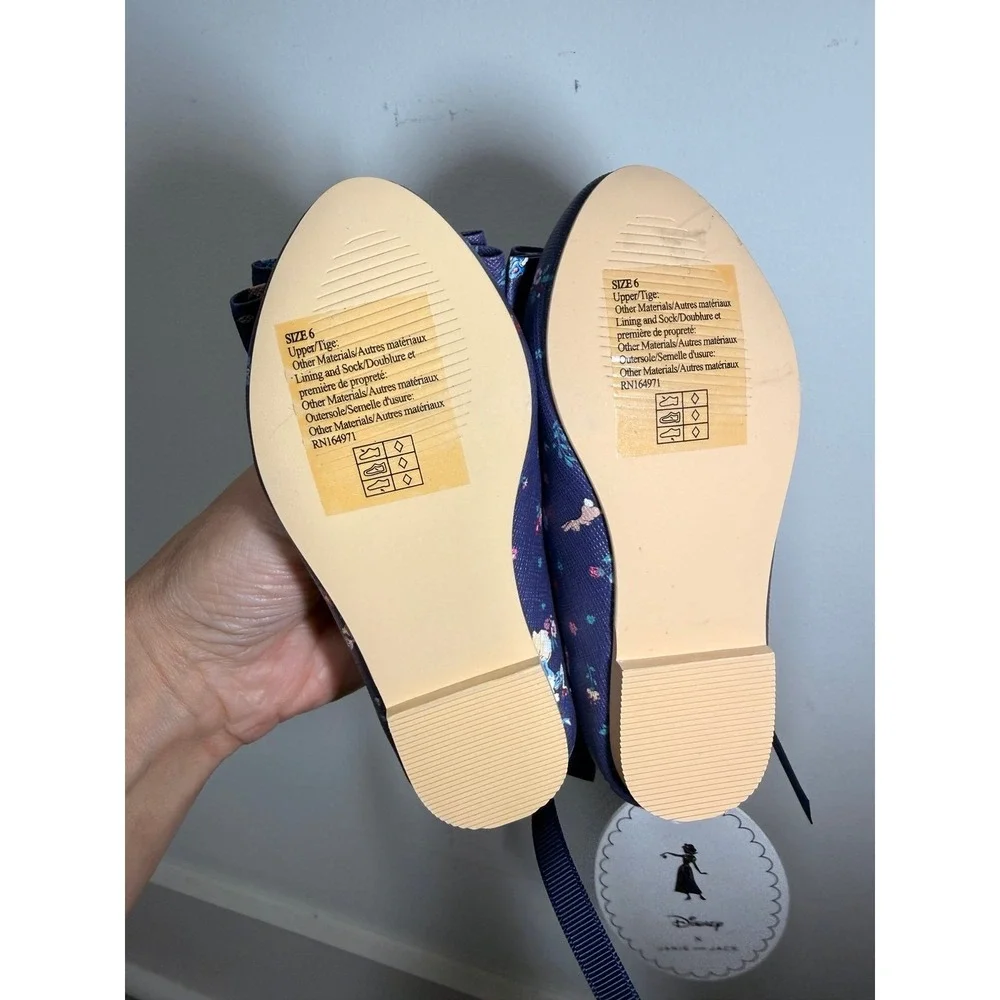 NWT Disney Snow White Janie & Jack bow flats‎ girls 6